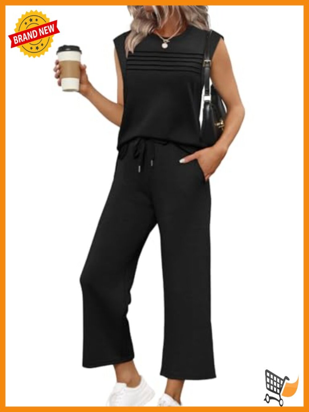 Two Piece Set Cap Sleeve Side Slit Wide Leg Lounge Travel Pants Set